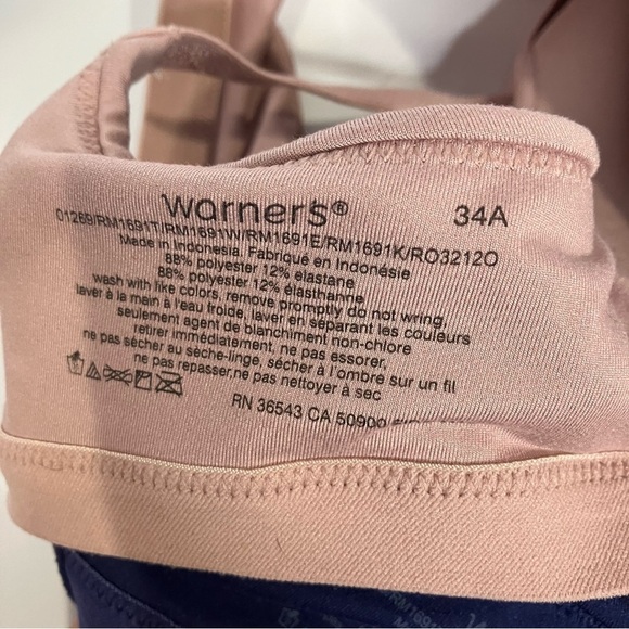 Warners wire free comfort bras set of 2 pink & blue size 34A - Picture 4 of 4